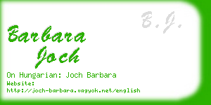 barbara joch business card